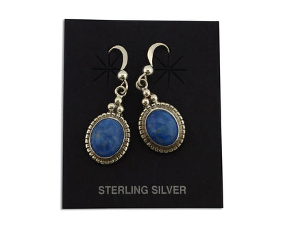 Navajo Earrings 925 Silver Natural Royal Blue Lapis Native American Artist C90s