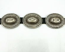 Navajo Concho Belt .925 Silver Hand Stamped Artist Signed TC C.80's