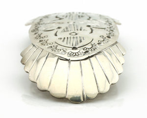 Navajo Hair Clip Barrette .925 Silver Hand Stamped Artist Signed C Montoya C80s