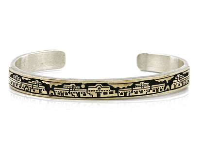 Women's Navajo Bracelet 14k SOLID Gold & .925 Silver Artist MM Rogers & Begay