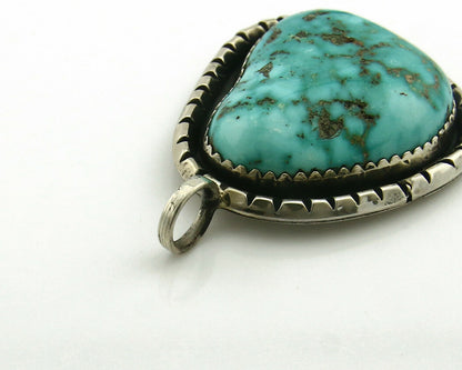 Navajo Pendant .925 Silver Kingman Turquoise Signed Artist Yazzie C.80's