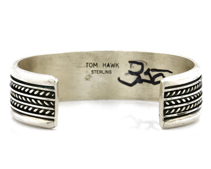 Women's Navajo Bracelet .925 Silver Handmade Signed Tom Hawk C.1980's