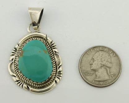 Navajo Necklace .925 Silver Arizona Turquoise Signed Jon McCray C.1980's