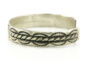 Navajo Bracelet .925 Silver Handmade Hand Stamped Signed Artist C Montoya C.80's