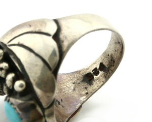 Navajo Ring .925 Silver Turquoise Mountain Artist Native American C.80's