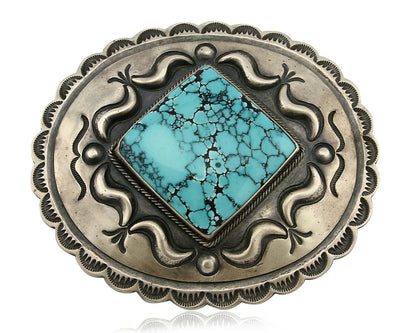Navajo Belt Buckle .925 Silver Turquoise Signed Artist Paul J Begay Cuff C.80's