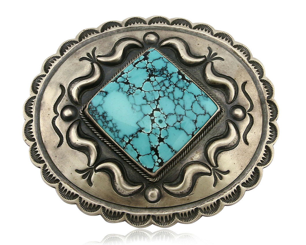 Navajo Belt Buckle .925 Silver Turquoise Signed Artist Paul J Begay Cuff C.80's