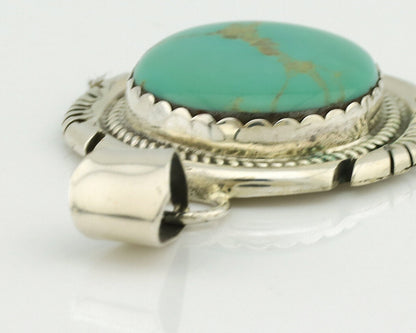 Navajo Necklace .925 Silver Arizona Turquoise Signed Jon McCray C.1980's