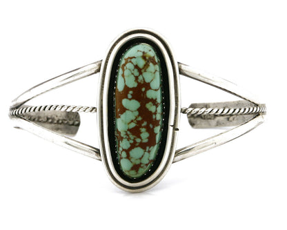 Women's Navajo Turquoise Bracelet .925 Silver Handmade Shadowbox Cuff