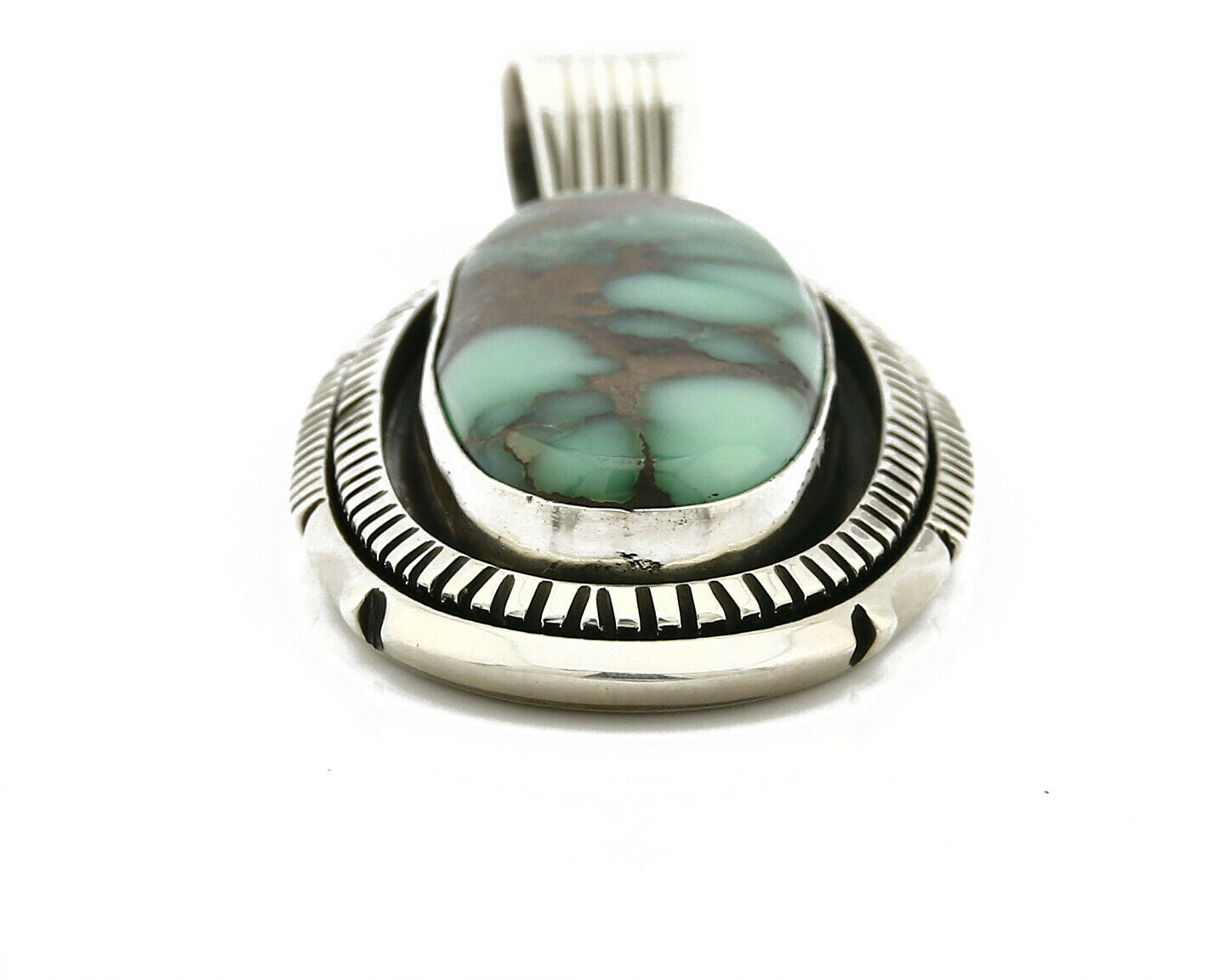 C. 1980 Navajo Artist Begay Landers Natural Mined Variscite .925 Pendant