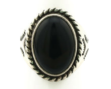 Navajo Ring .925 Silver Handmade Black Onyx Artist Signed Apache C.80's