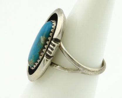 Navajo Ring .925 Silver Natural Turquoise Native American Artist C.80's