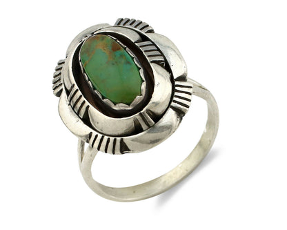 Navajo Ring .925 Silver Royston Turquoise Artist Signed L. M. Nez C80s