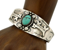 Women's Navajo .925 Silver Natural Turquoise Artist Signed GR C.80's