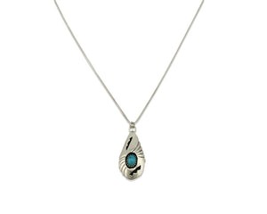Navajo Pendant .925 Silver Blue Turquoise Native American C.80's