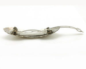Navajo Hair Clip Barrette .925 Silver Hand Stamped Artist Signed C Montoya C80s