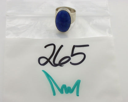 Navajo Ring 925 Silver Natural Lapis Artist Signed Wilbur Musket Jr C.80's