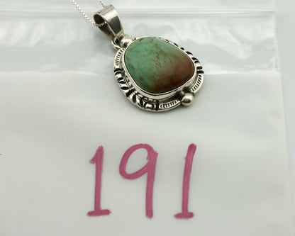 Navajo Necklace .925 Silver Kingman Turquoise Signed Tepee C.1980's