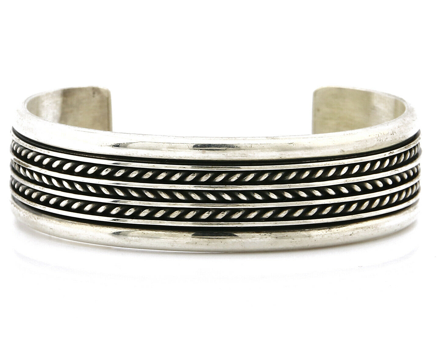 Women's Navajo Bracelet .925 Silver Handmade Signed Tom Hawk C.1980's