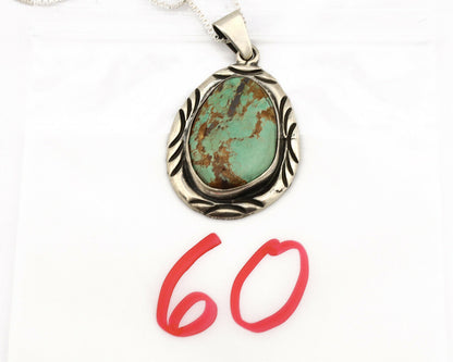 Navajo Necklace .925 Silver Kingman Turquoise Signed C Montoya C.1980's