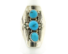 Navajo Ring 925 Silver Sleeping Beauty Turquoise Signed Carol Felley C.80's
