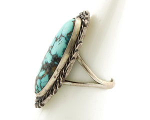 Navajo Ring 925 Silver Blue Spiderweb Artist Signed Billy Eagle C.80s