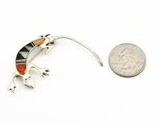 Navajo Lizard Brooch Pin 925 Sterling Silver Multi Stone Inlay Wilbur Muskett Jr