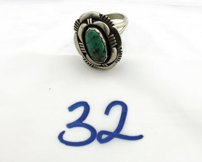 Navajo Ring .925 Silver Royston Turquoise Artist Signed L. M. Nez C80s