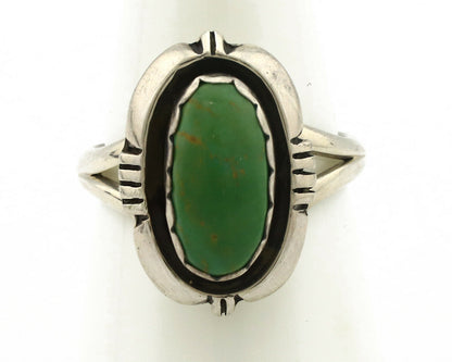 Navajo Ring .925 Silver Kingman Turquoise Handmade Native American Artist C.80's