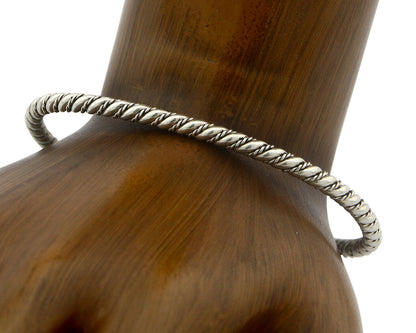 Navajo Bracelet .925 SOLID Silver Handmade Artist Tahe Circa Late 1980's