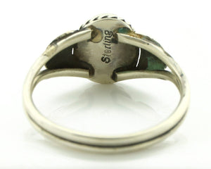 Navajo Ring 925 Silver Natural Mined Black Onyx Native American Artist C.80's