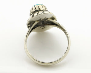 Navajo Ring .925 Silver Arizona Turquoise Signed M Montoya C.80's