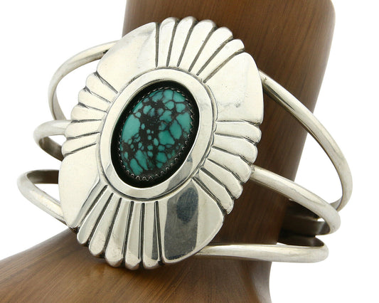 Navajo Bracelet .925 Silver Turquoise Mtn Artist Native American C.80's