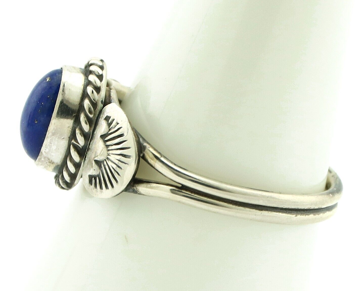 Navajo Ring 925 Silver Natural Royal Blue Lapis Lazuli Native Artist C.80's