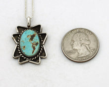 Navajo Handmade Necklace 925 Silver Natural Blue Turquoise Native Artist C.70's