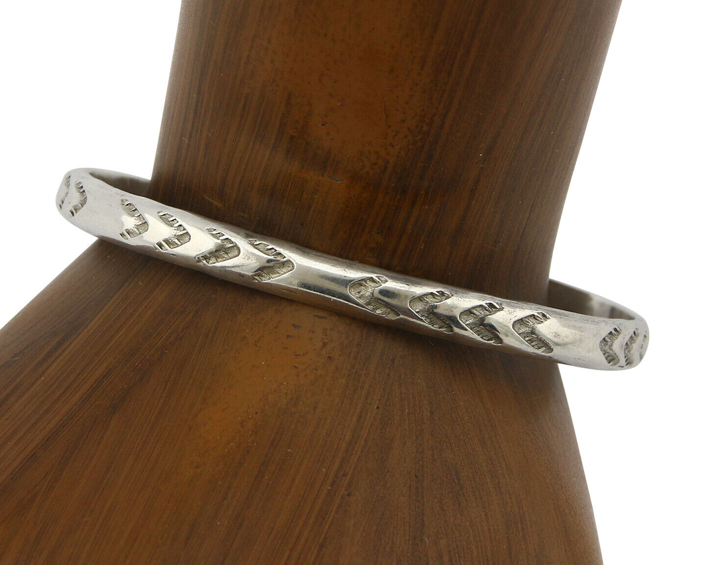 Navajo Bracelet .925 Silver Hand Stamped Arrow Head Artist Montoya C.80's