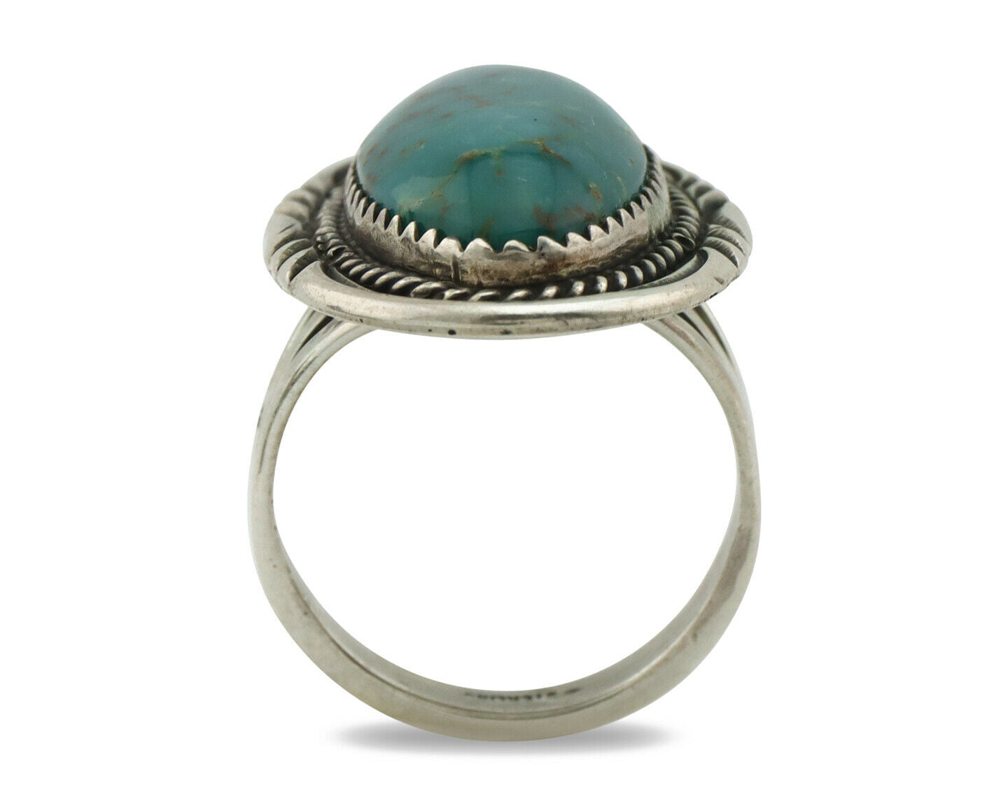 Navajo Ring .925 Silver Turquoise Mountain Native American C.80's