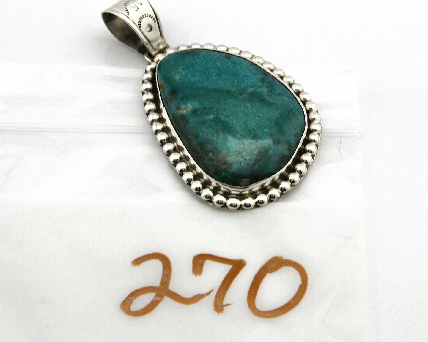 Navajo Pendant Turquoise Mountain .925 Silver Native American C.80's