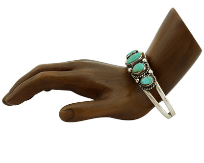 Women's Navajo .925 Silver Turquoise Mountain Native American Artist C.80's