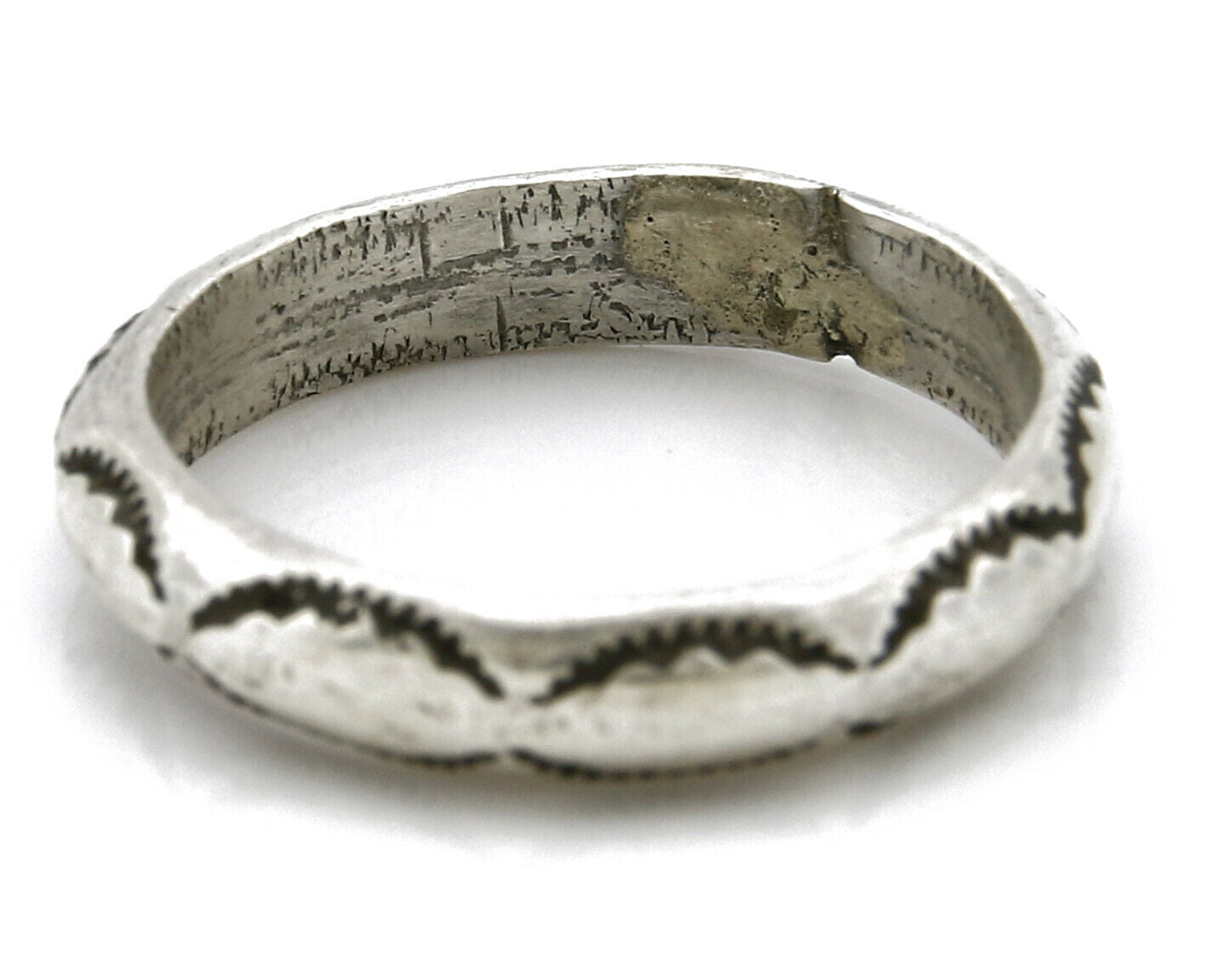 Women's Navajo Ring .925 SOLID Silver Hand Stamped Circa 1980's