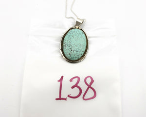 Navajo Necklace .925 Silver Spiderweb Turquoise Signed BB C.80's