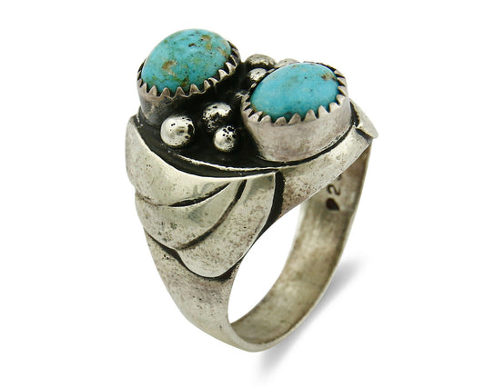 Navajo Ring .925 Silver Turquoise Mountain Artist Native American C.80's