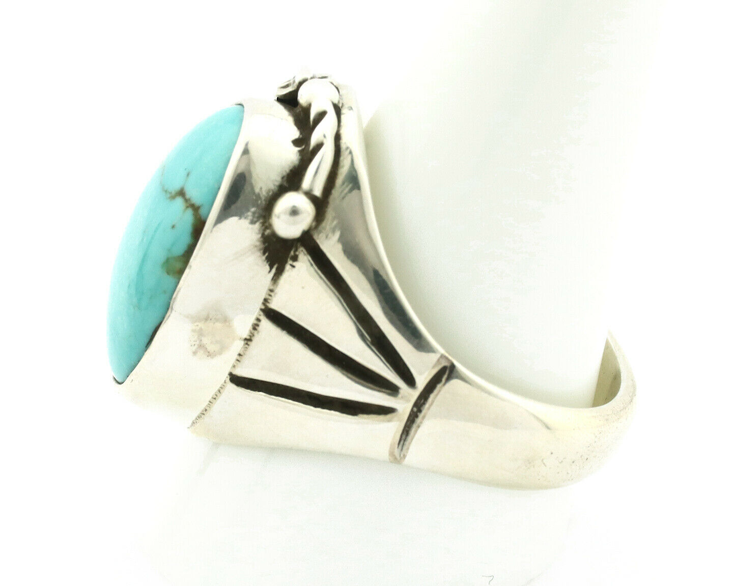 Navajo Ring .925 Silver Blue Southwest Turquoise Native Artist C.80's