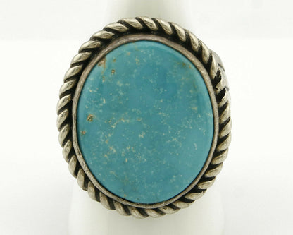 Navajo Kingman Turquoise Ring .925 Silver Artist DZ C.80's Size 10