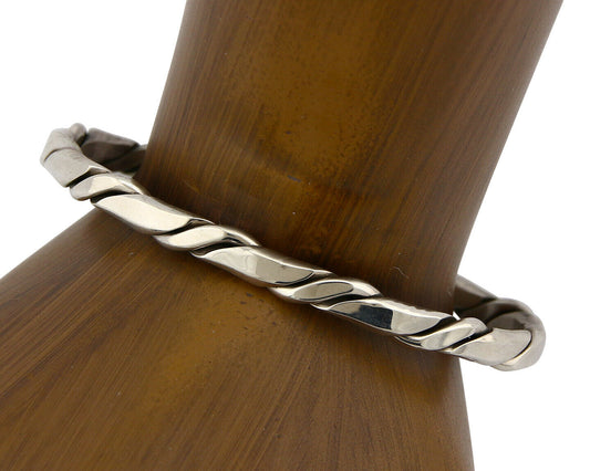 Navajo Twist Bracelet .925 SOLID Silver Handmade Artist TAHE C.80's