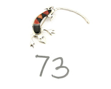 Navajo Lizard Brooch Pin 925 Sterling Silver Multi Stone Inlay Wilbur Muskett Jr