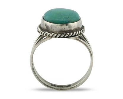 Navajo Handmade Ring .925 Silver Kingman Turquoise Native Artist C.80's
