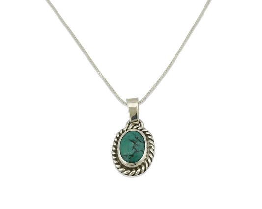 Navajo Pendant .925 Silver Aqua Turquoise Native American C.80's