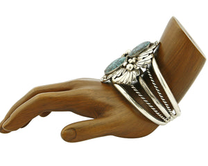 Handmade .925 Silver Natural Turquoise Cuff C.80's