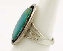 Navajo Ring .925 Silver Kingman Turquoise Native American Artist C.1980's